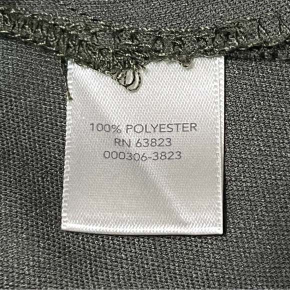 Christopher & Banks Patterned Chiffon Lined Maxi Skirt Olive Green & Cream Sz. M - Picture 7 of 9